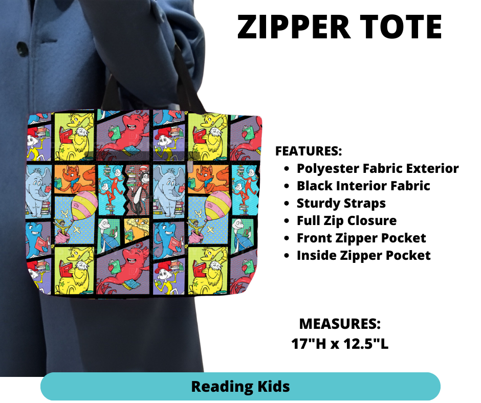 Reading Kids Zipper Tote - Alonna's Legging Land