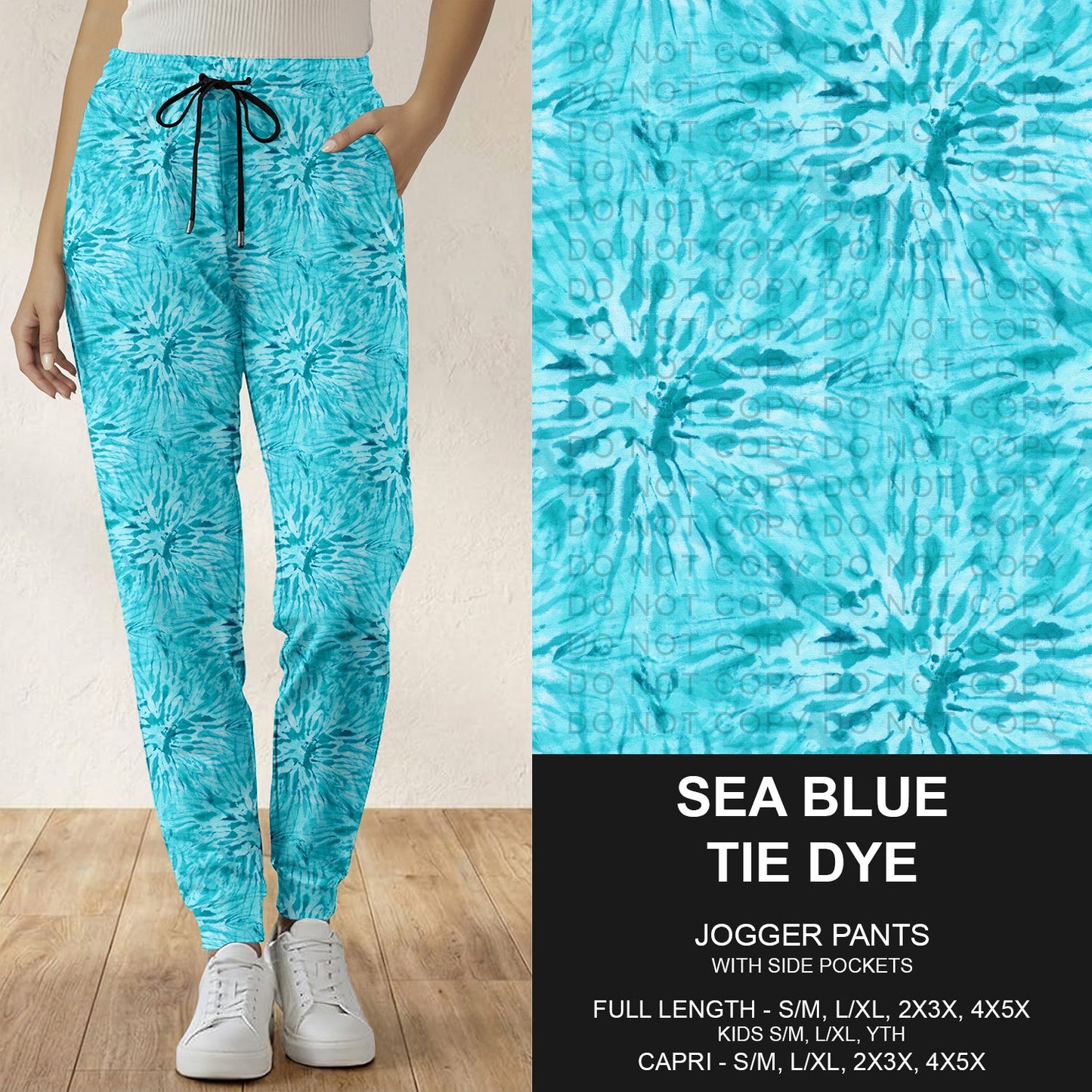 B279 - Preorder Sea Blue Tie Dye Joggers (Closes 3/18. ETA: late May)