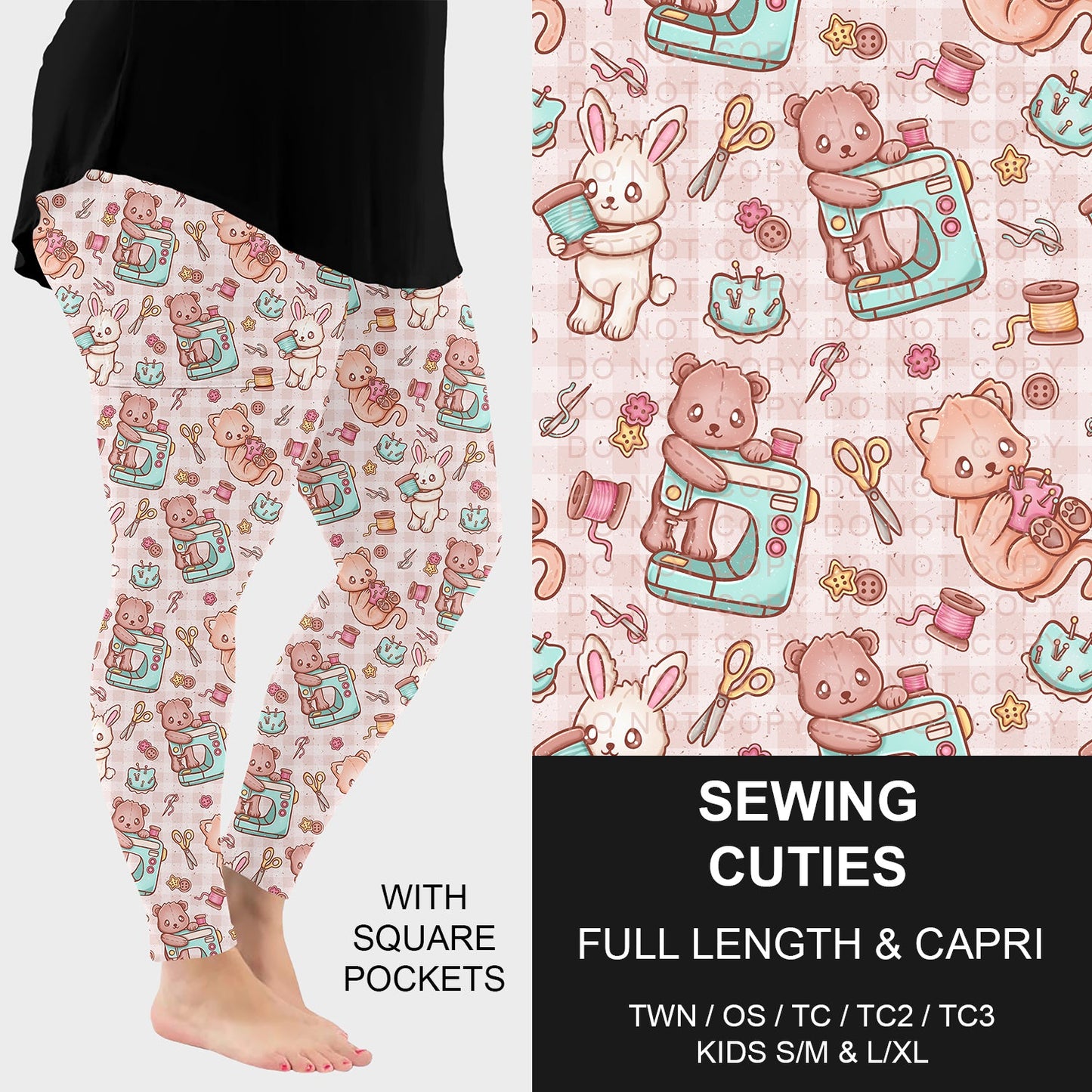 B267 - Preorder Sewing Cuties Leggings w/ Pockets (Closes 12/21. ETA: late Feb.)