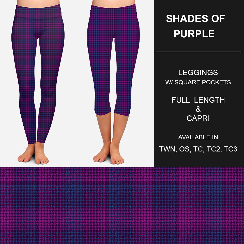 RTS - Shades of Purple Leggings w/ Pockets - Alonna's Legging Land