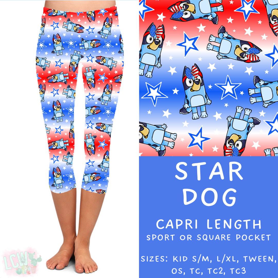 Batch #336 - RWB Characters - Closes 5/7 - ETA mid June - Star Dog Capri Length Leggings