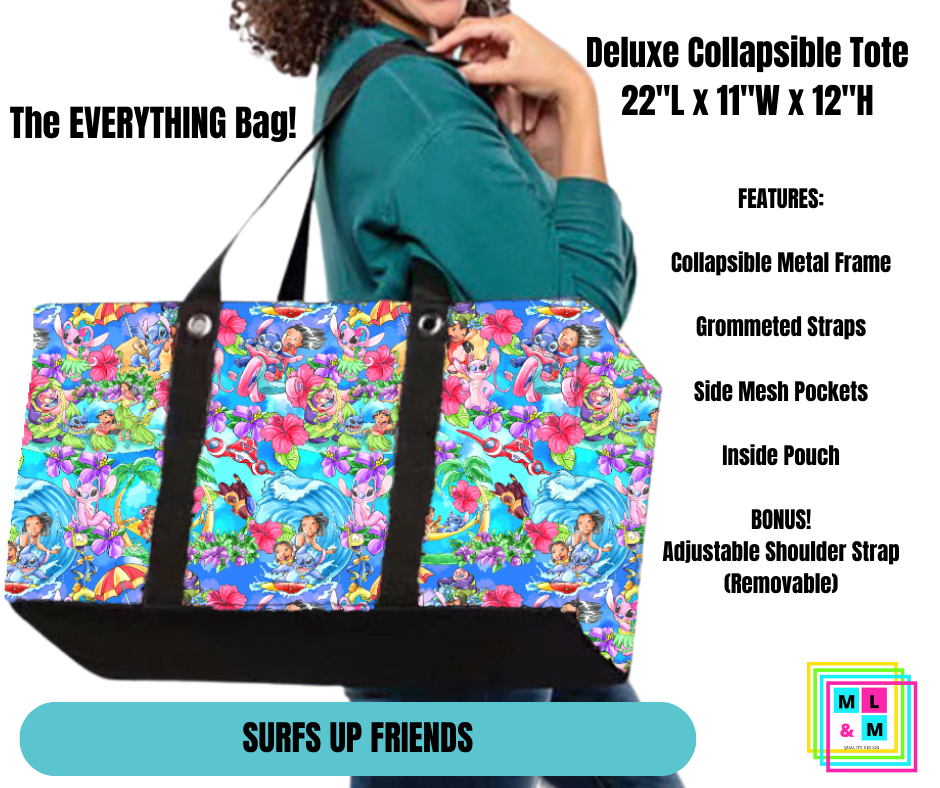 Surf's Up Friends Collapsible Tote - Alonna's Legging Land