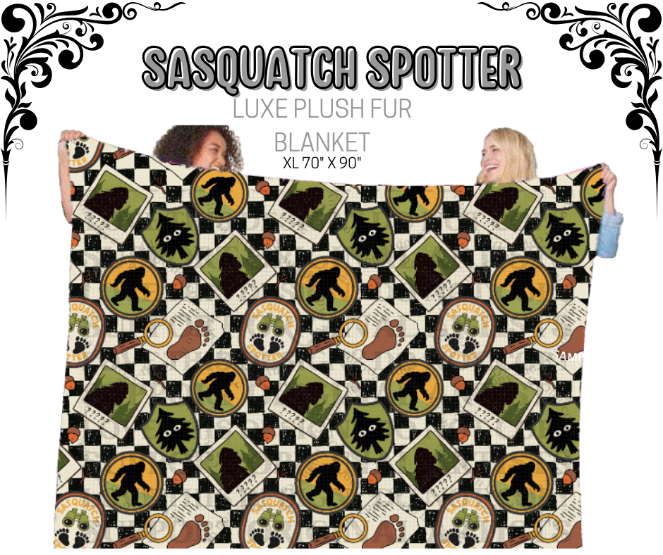 Sasquatch Spotter Luxe Plush Fur Blanket XL