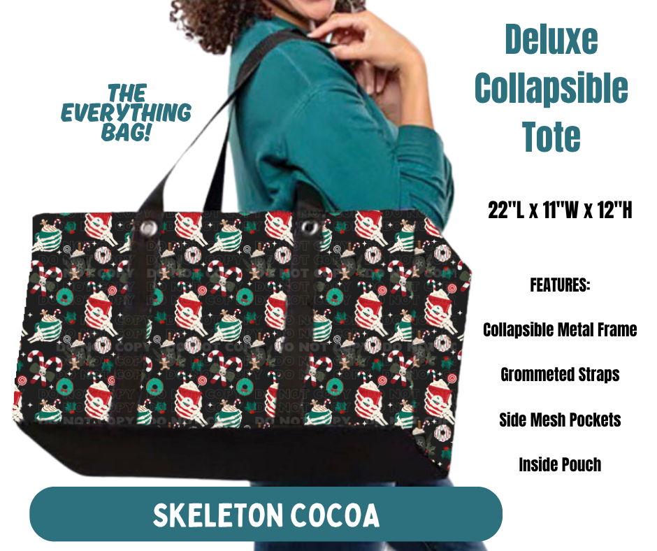 Preorder! Closes 8/13. ETA Nov. Skeleton Cocoa Collapsible Tote