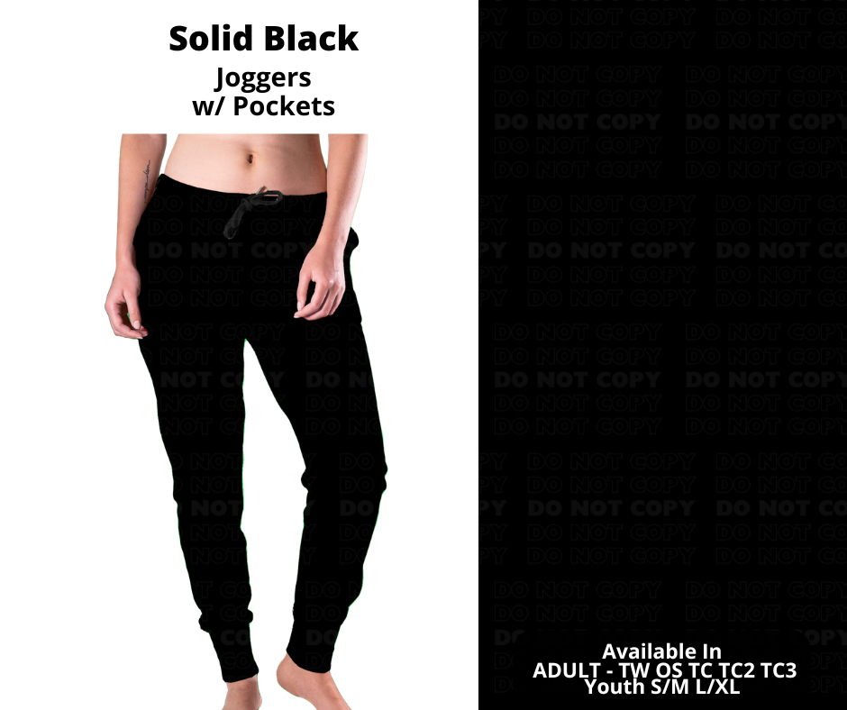 Solid Black Joggers - Alonna's Legging Land
