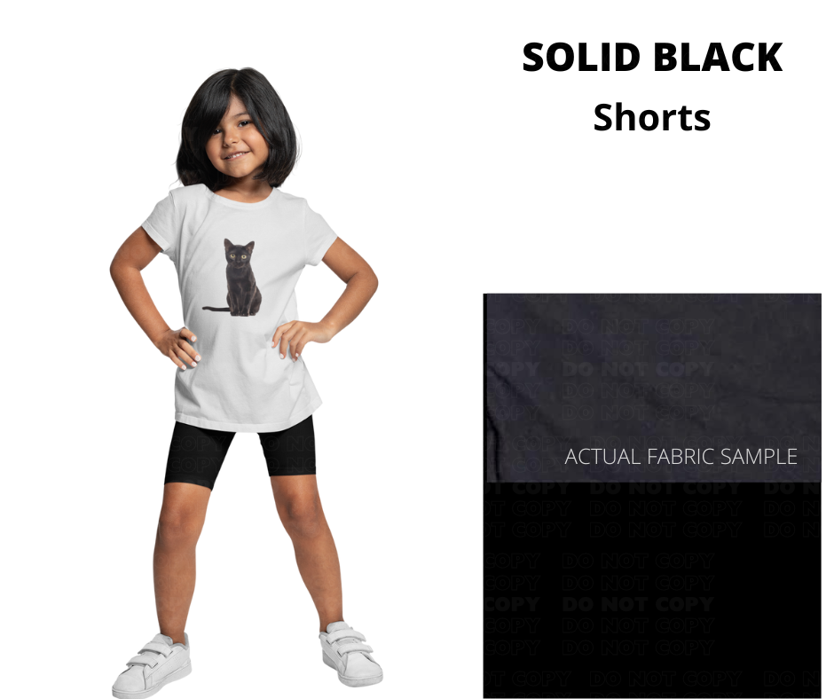 Solid Black 9" Shorts w/ Pockets - Alonna's Legging Land