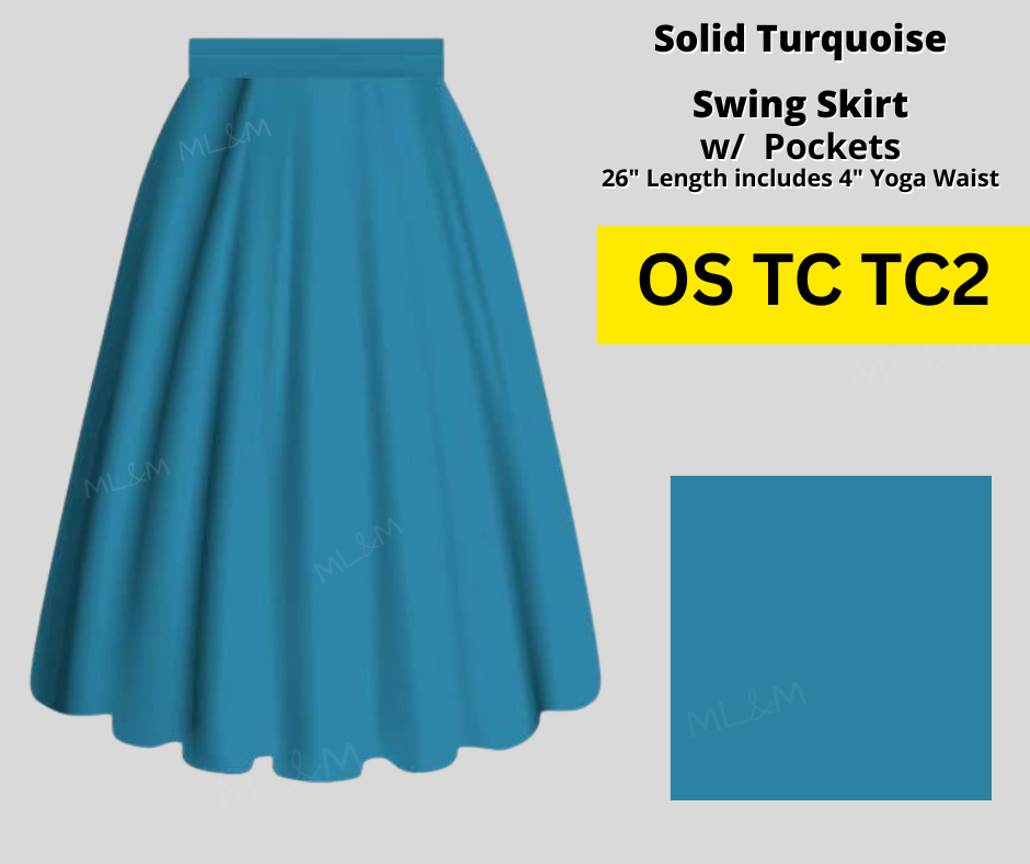 Solid Turquoise Skirt - Alonna's Legging Land