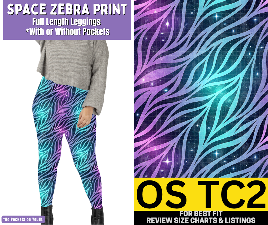 Space Zebra Print Full Length Leggings w/ Pockets - Alonna's Legging Land