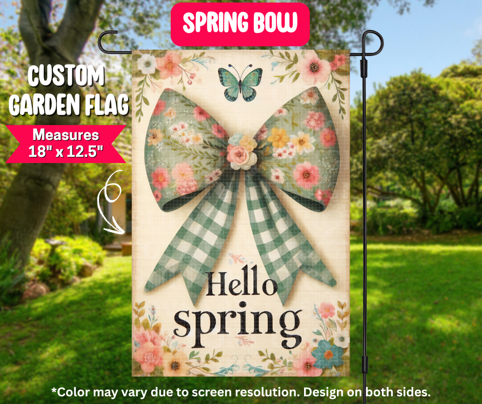 Spring Bow Garden Flag