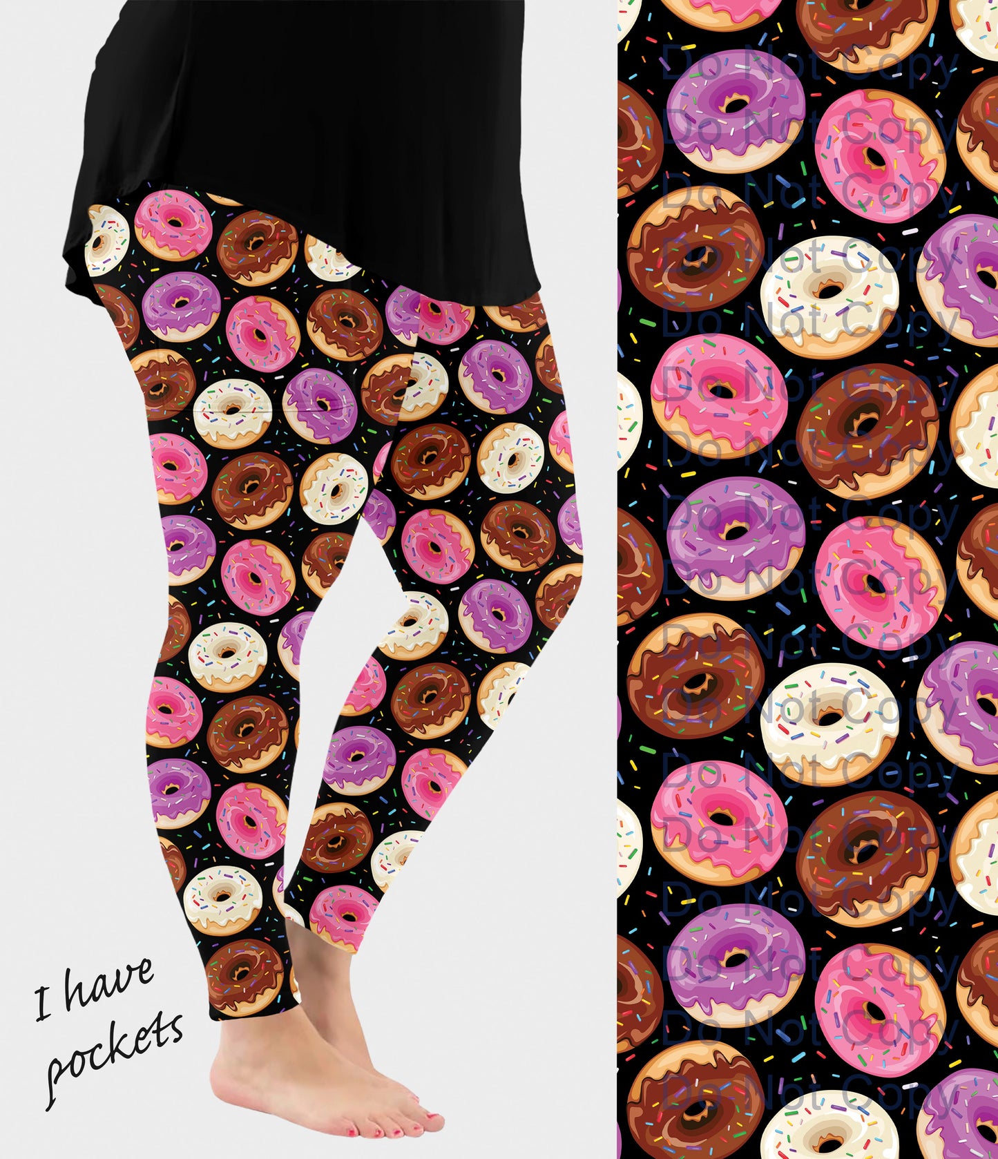 RTS - Sprinkled Donuts Leggings w/ Pockets