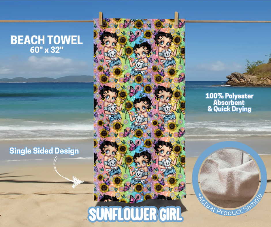Preorder! Closes 5/15. ETA August. Sunflower Girl Towel
