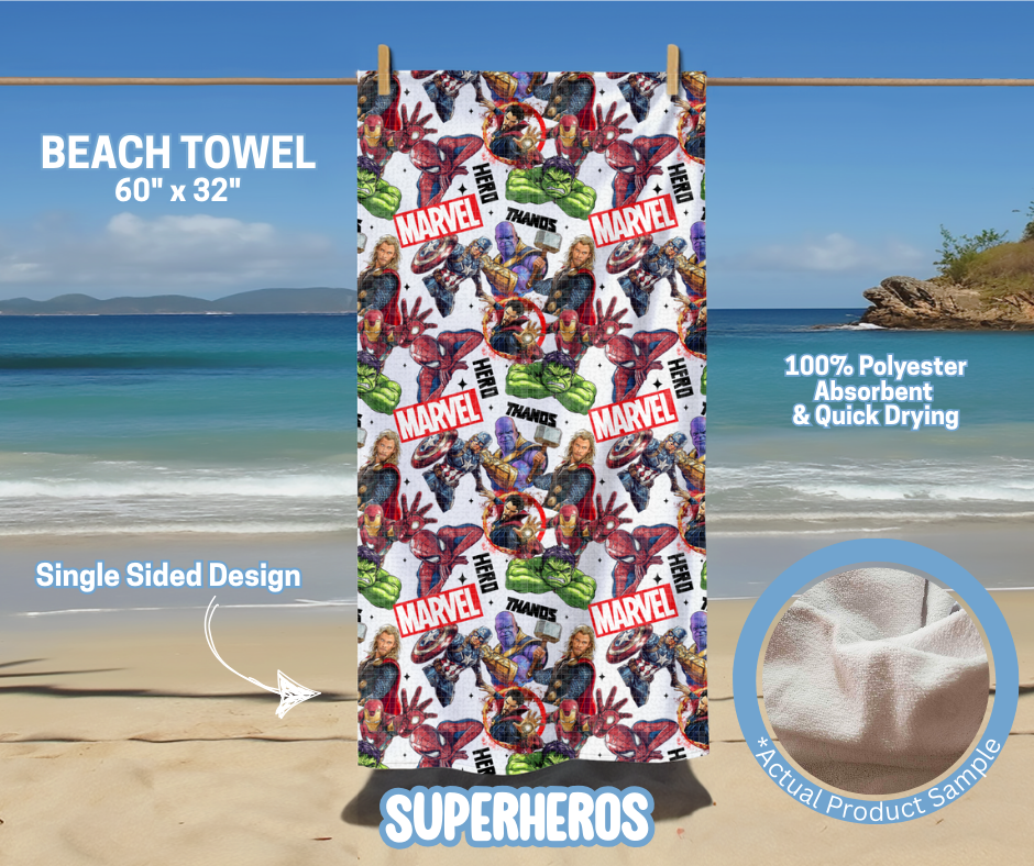 Preorder! Closes 5/15. ETA August. Superheros Towel
