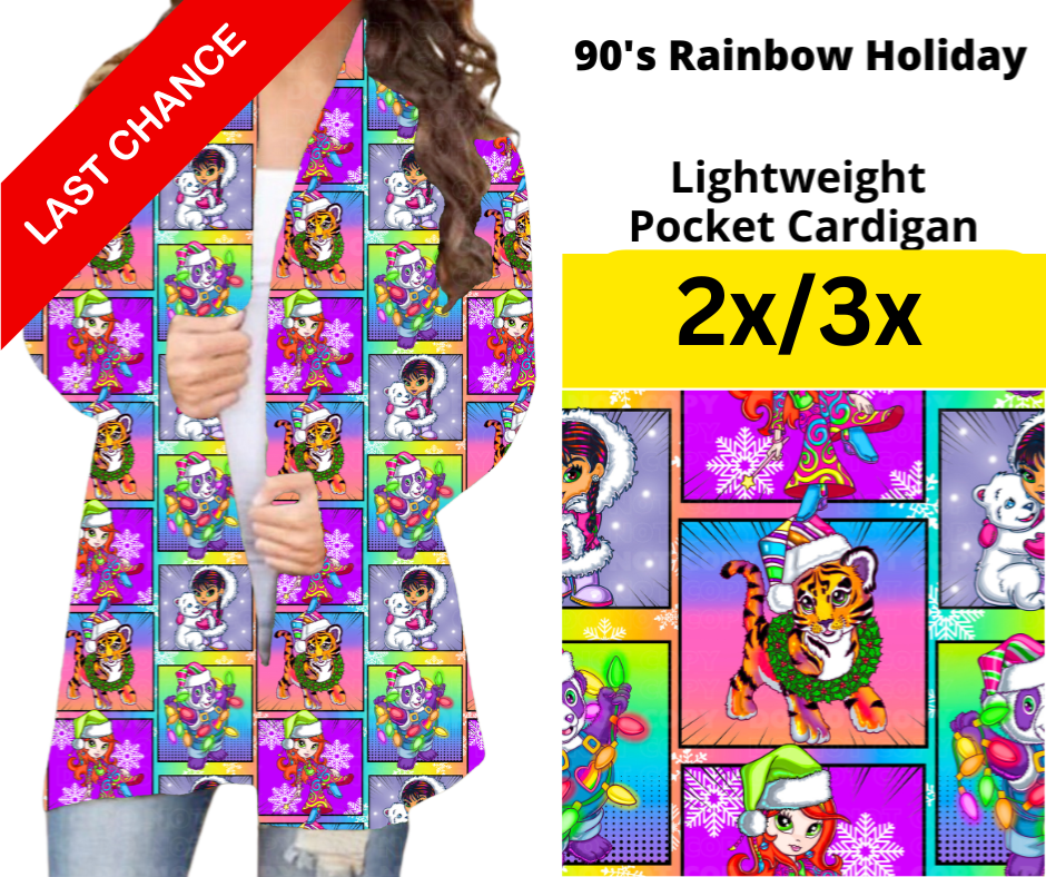 90's Rainbow Holiday Pocket Cardigan - Alonna's Legging Land