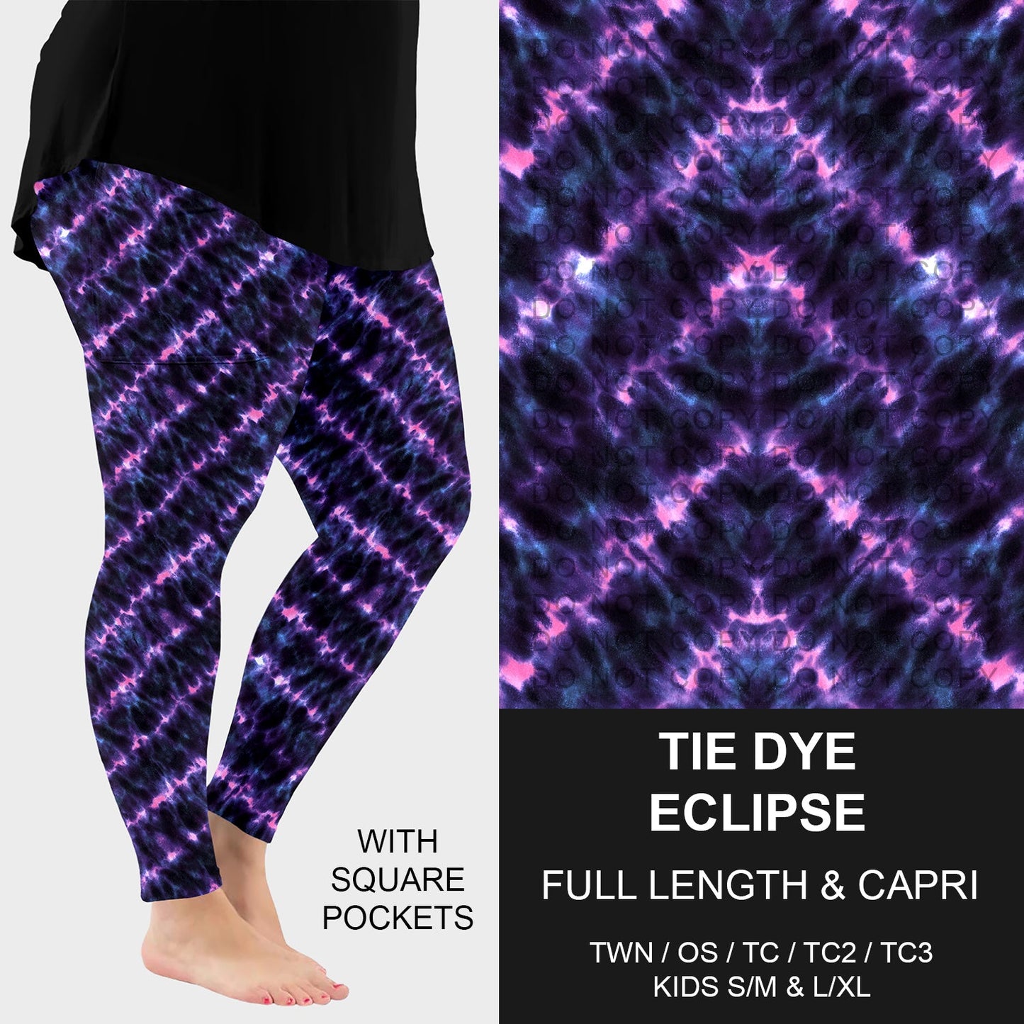 B258 - Preorder Tie Dye Eclipse Leggings w/ Pockets (Closes 11/02. ETA: mid Jan.)