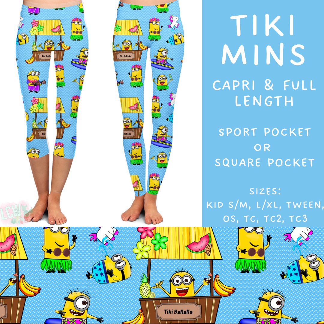 Batch #339 - Character Summer - Closes 5/15 - ETA mid July - Tiki Mins Full and Capri Length Leggings