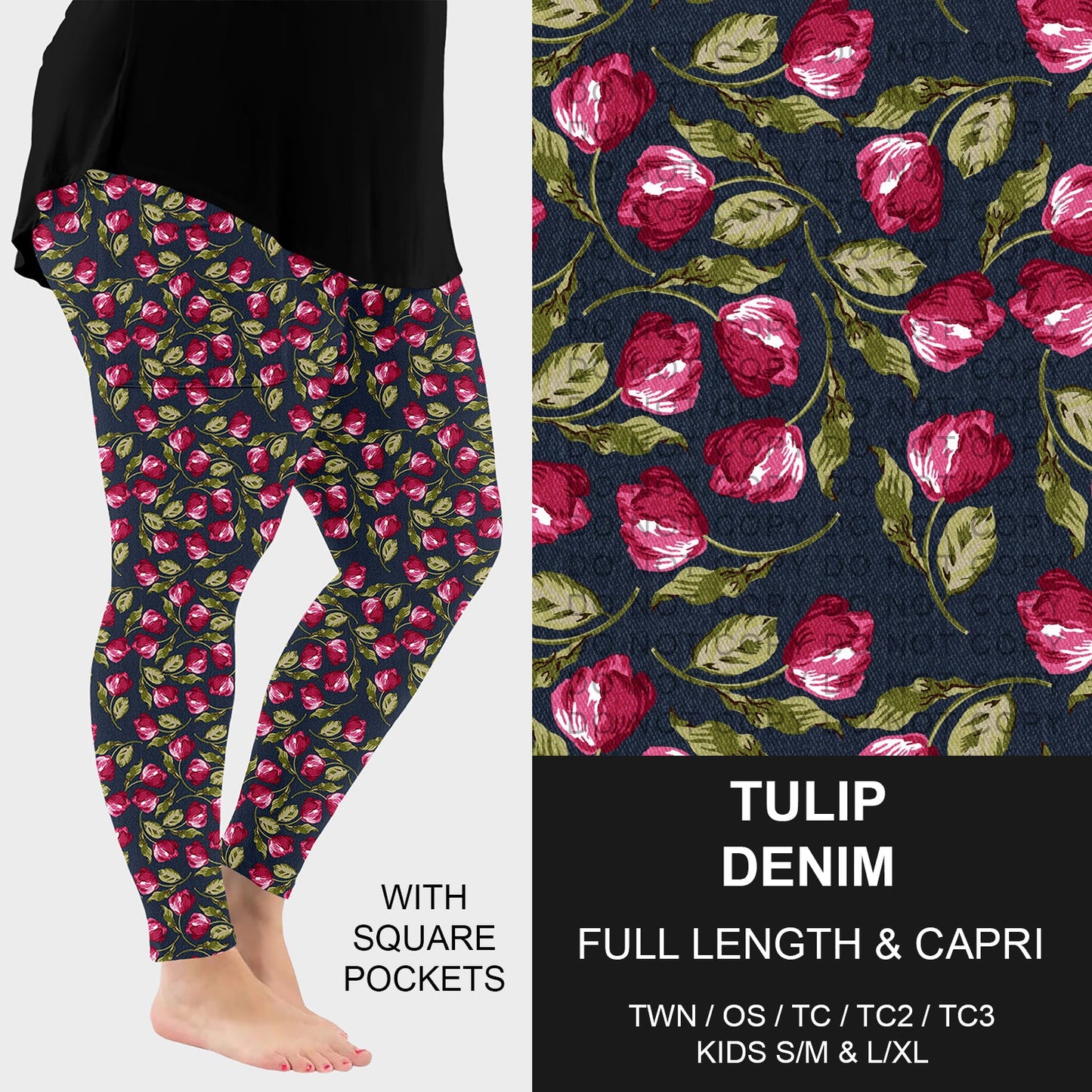 B252 - Preorder Tulip Denim Leggings w/ Pockets (Closes 9/21. ETA: mid Nov.)