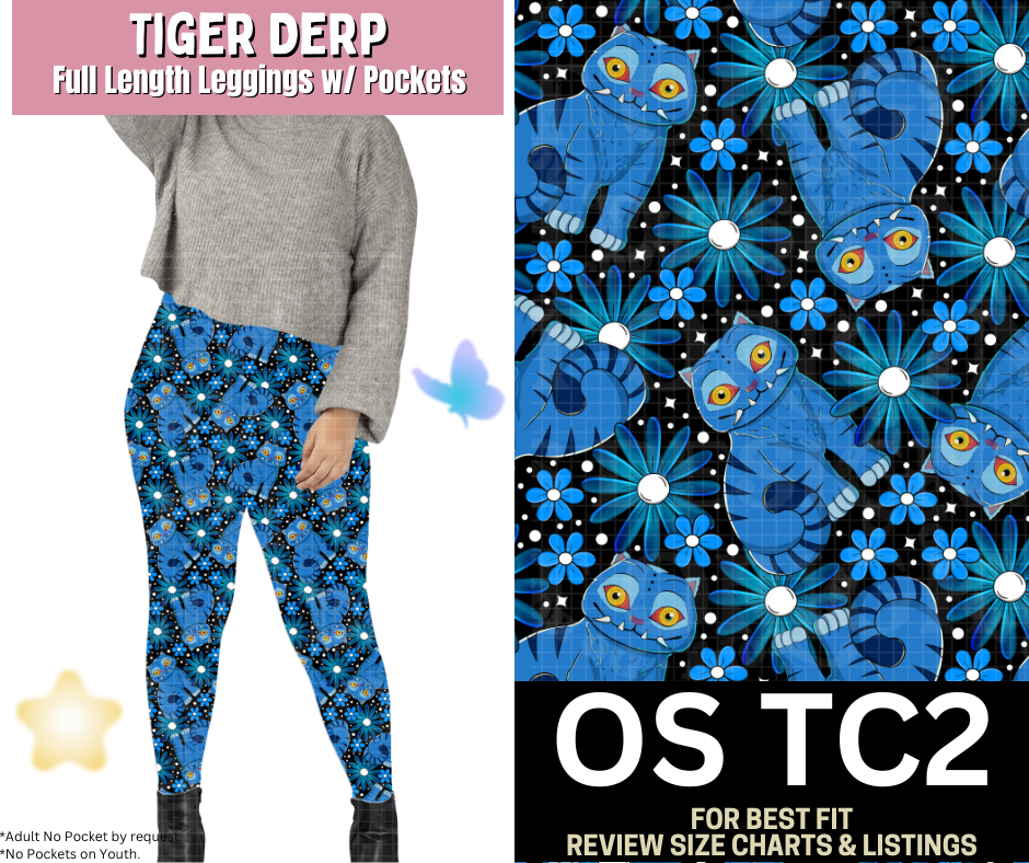 Tiger Derp Full Length Leggings w/ Pockets