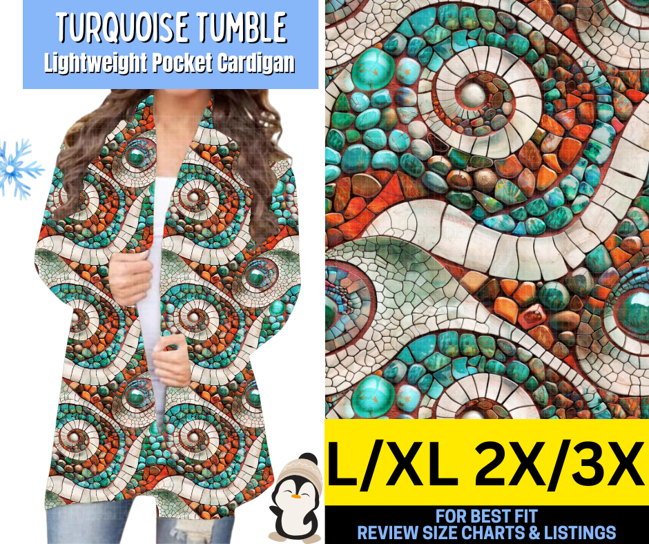 Turquoise Tumble Pocket Cardigan - Alonna's Legging Land