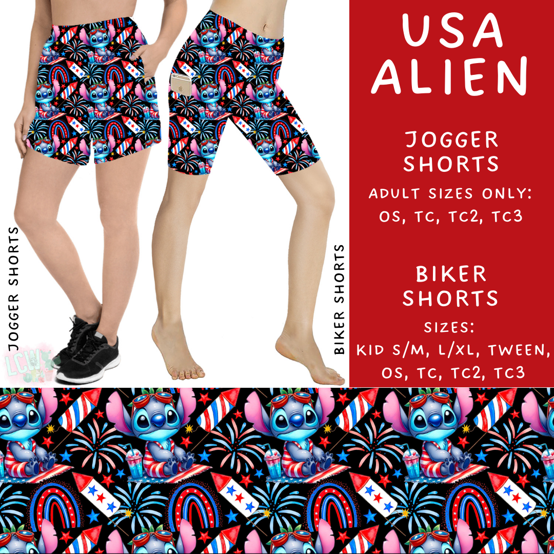 Batch #338 - Magical 4th of July - Closes 5/7 - ETA mid June - USA Alien Biker & Jogger Shorts