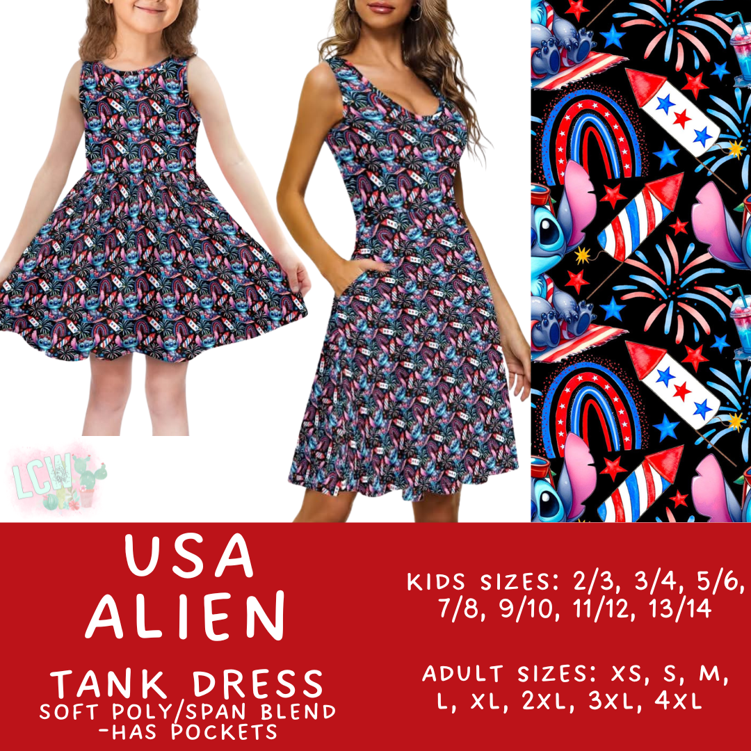 Batch #338 - Magical 4th of July - Closes 5/7 - ETA mid June - USA Alien Women's & Girl's Tank Dress