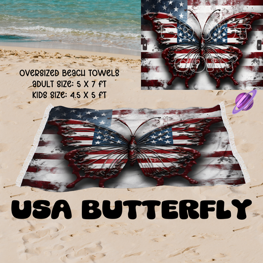 USA BUTTERFLY -OVERSIZED BEACH TOWEL