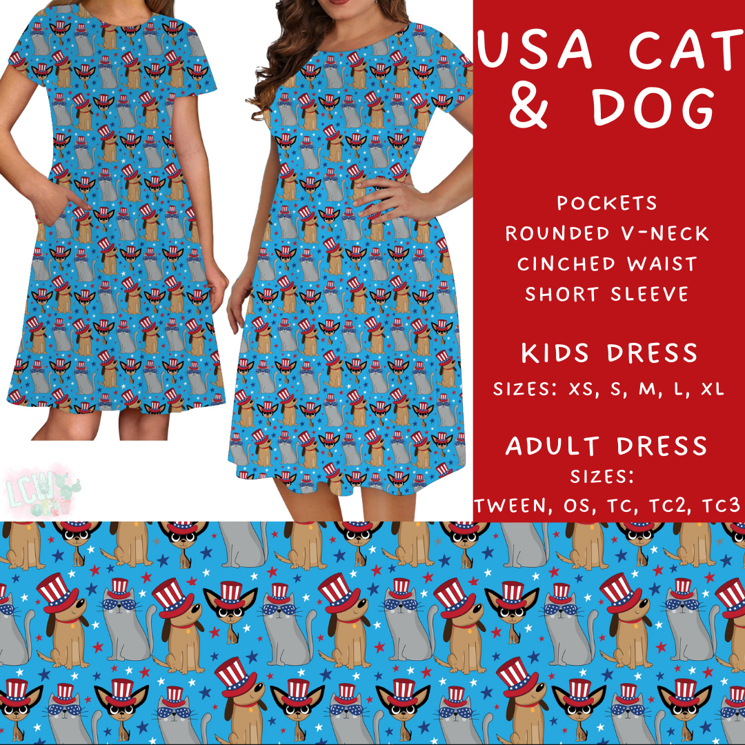 Batch #337 - USA Faves - Closes 5/7 - ETA mid June - USA Cat & Dog Adult & Kids Dresses