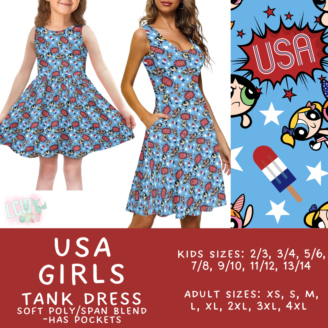 Batch #336 - RWB Characters - Closes 5/7 - ETA mid June - USA Girls Women's & Girl's Tank Dress