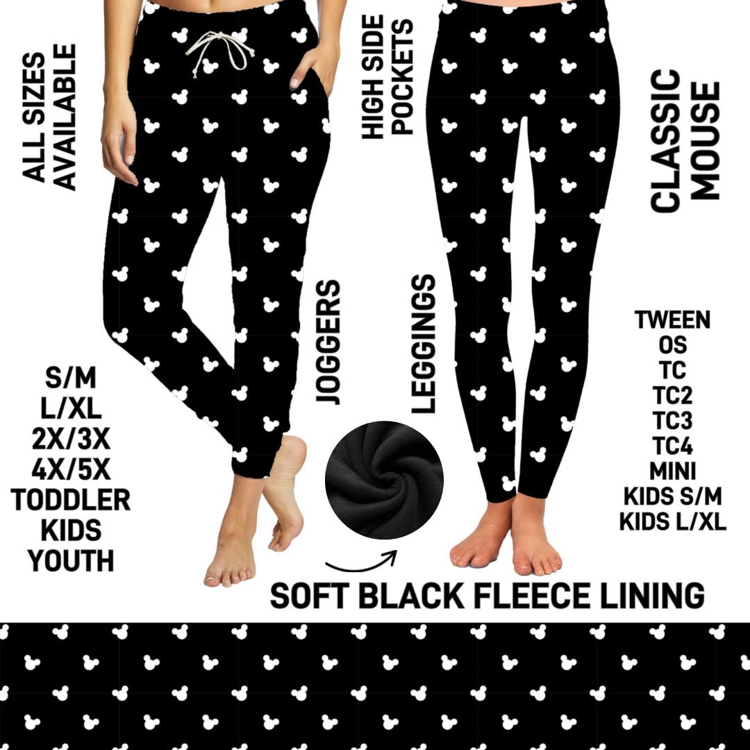 RTS - Classic Mouse Fleece-Lined Unisex Joggers