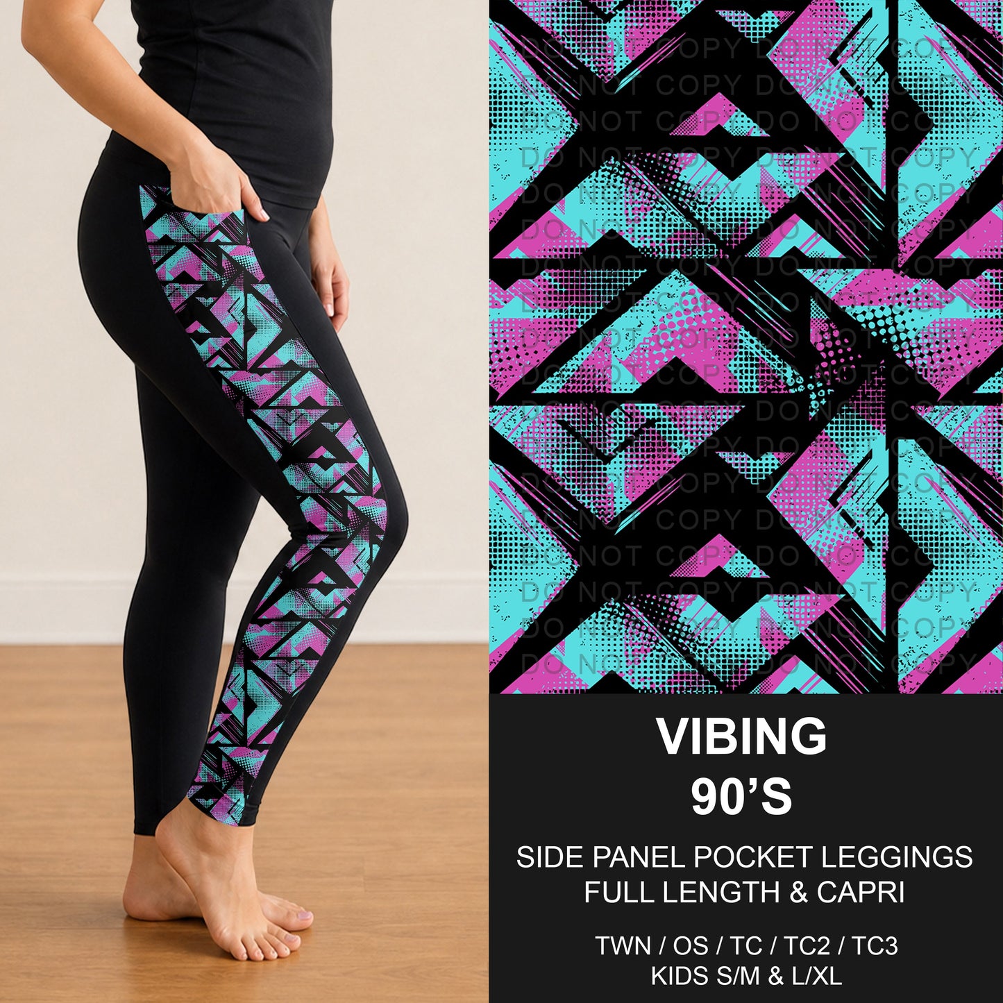 B298 - Preorder Vibing 90's Side Panel Pocket Leggings (Closes 7/05. ETA: early Sept.)