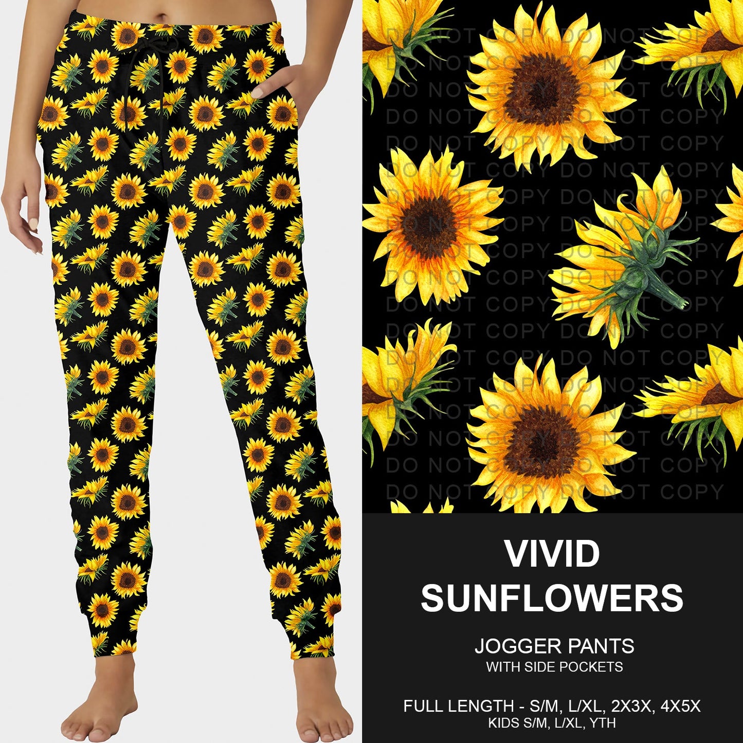 B252 - Preorder Vivid Sunflowers Joggers (Closes 9/21. ETA mid Nov.)