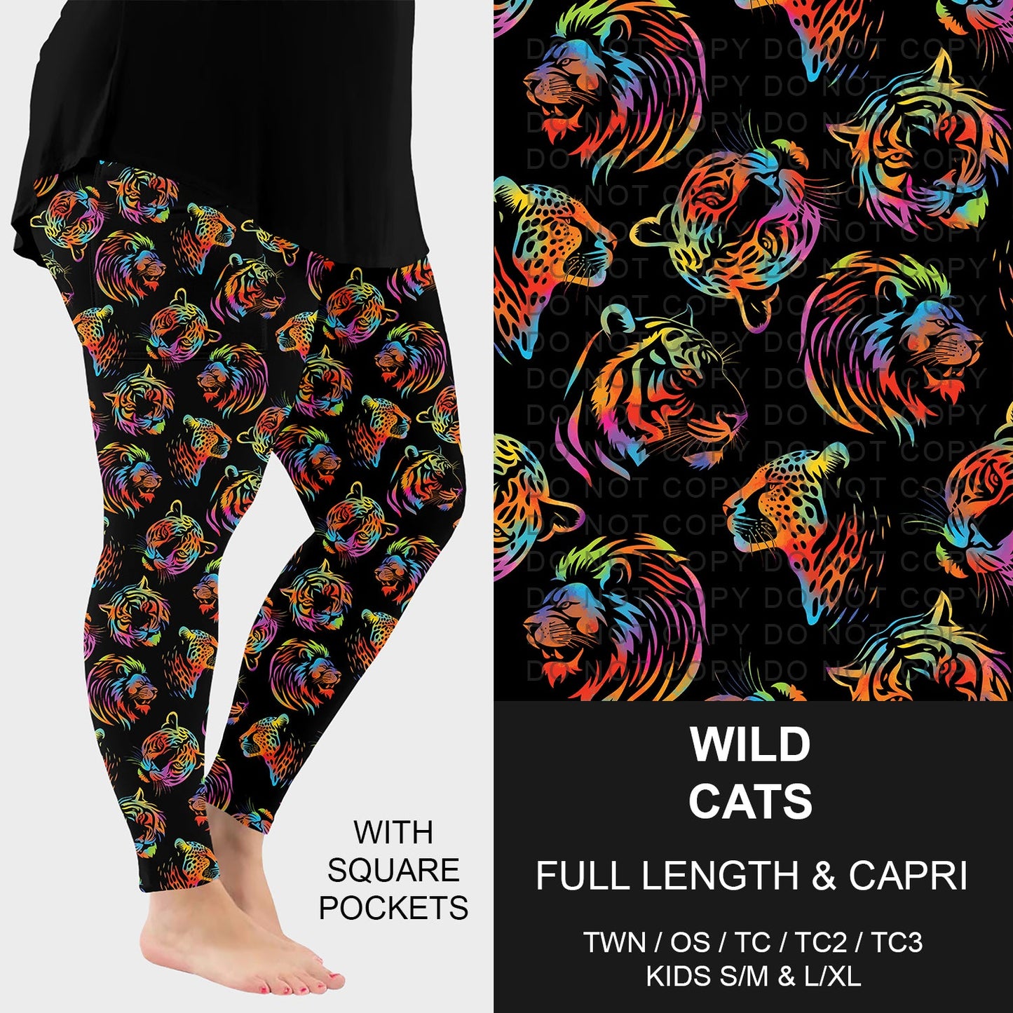 B269 - Preorder Wild Cats Leggings w/ Pockets (Closes 12/28. ETA: early March)