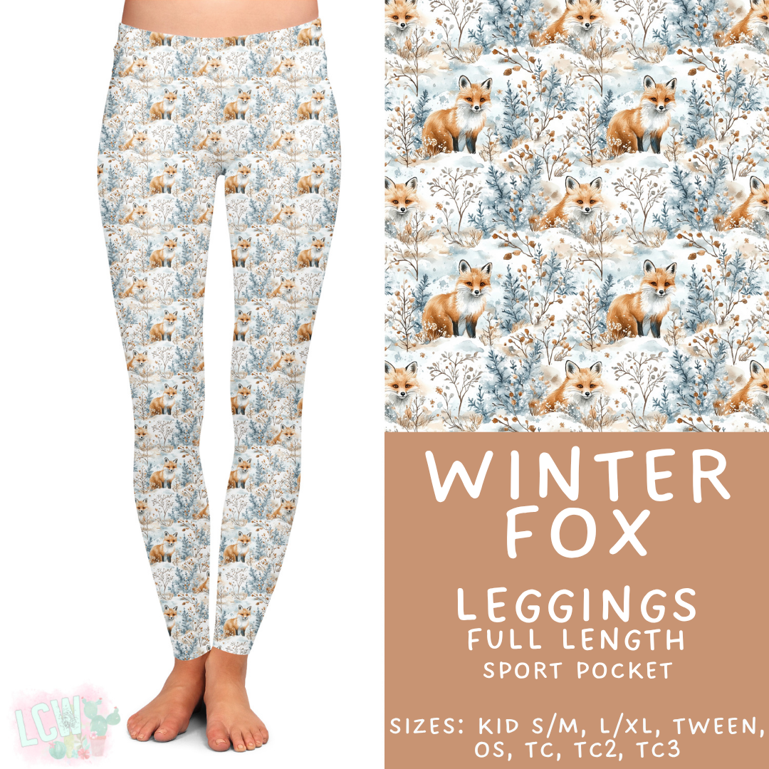 Batch #439 - Winter Watercolor 2 - Closes 10/30 - ETA mid Dec - Winter Fox Full Length Leggings