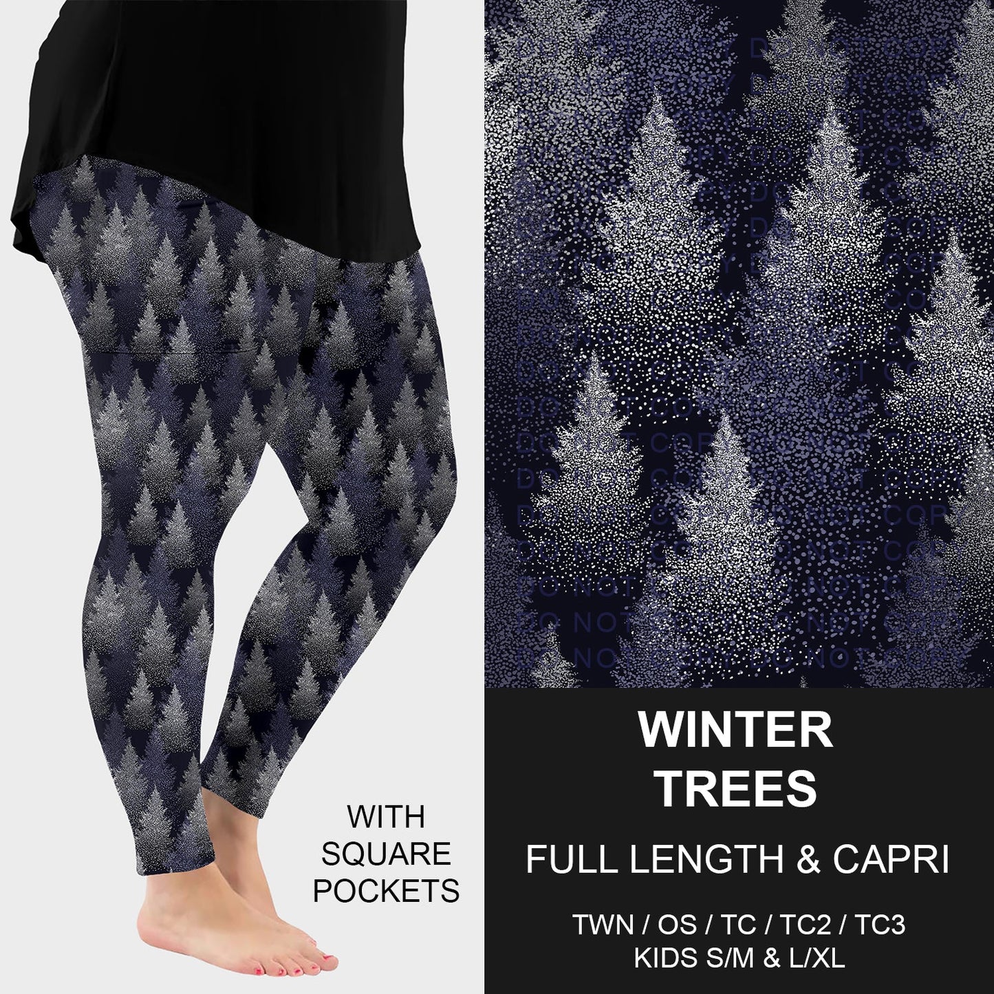 B258 - Preorder Winter Trees Leggings w/ Pockets (Closes 11/02. ETA: mid Jan.)