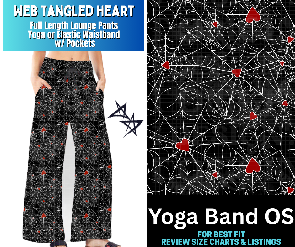 Web Tangled Heart Full Length Lounge Pants - Alonna's Legging Land