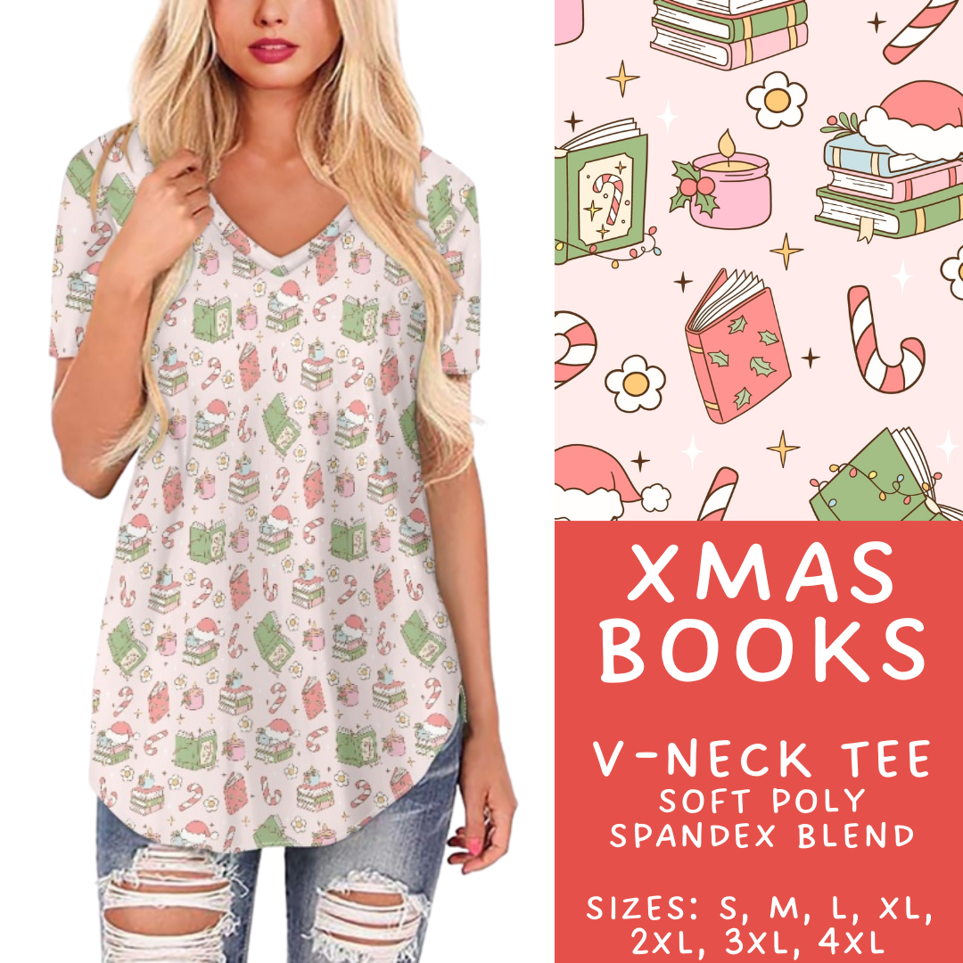 Batch #424 - Jingle All The Way - Closes 10/3 - ETA mid/late Nov - Xmas Books V-Neck Tee
