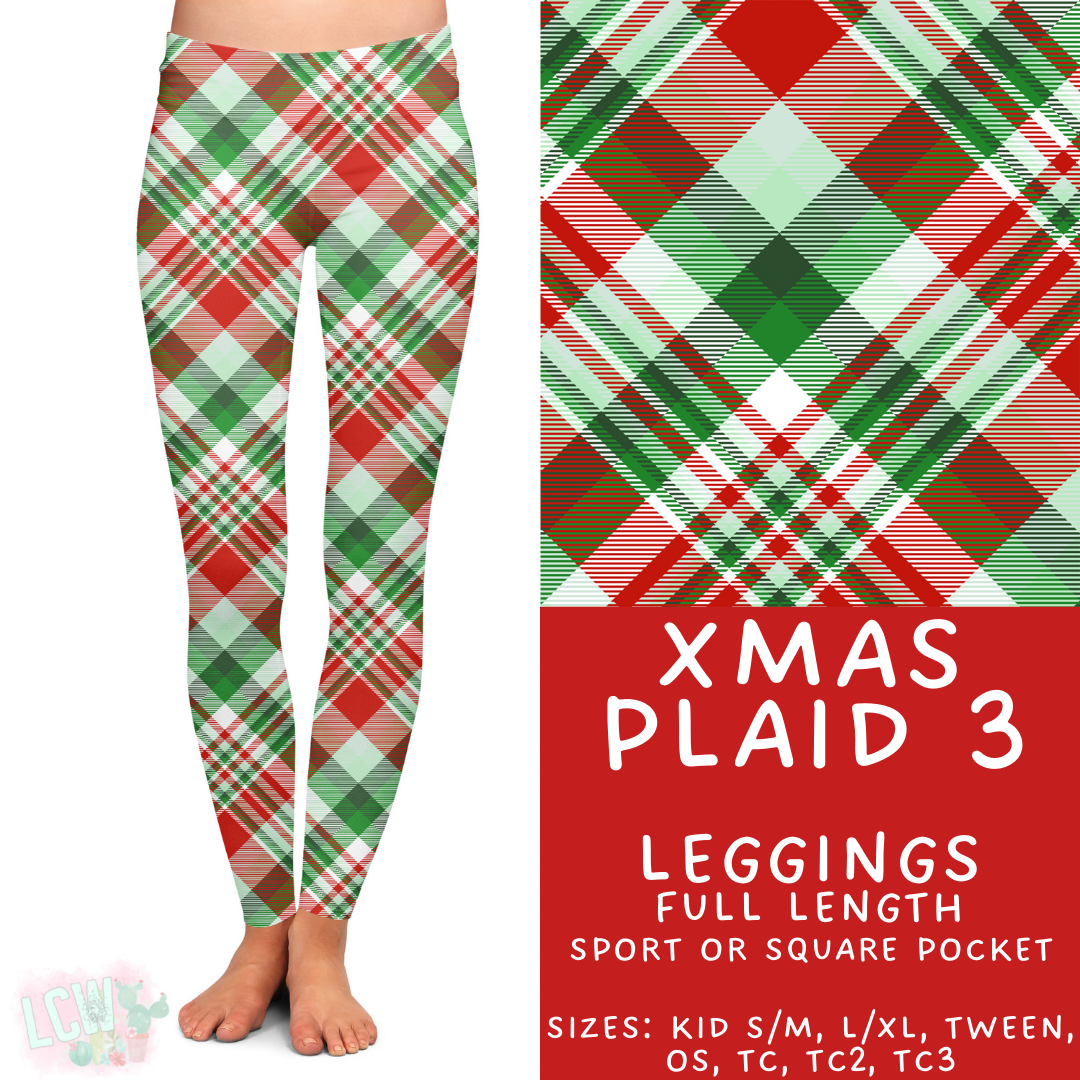 Batch #424 - Jingle All The Way - Closes 10/3 - ETA mid/late Nov - Xmas Plaid 3 Full Length Leggings