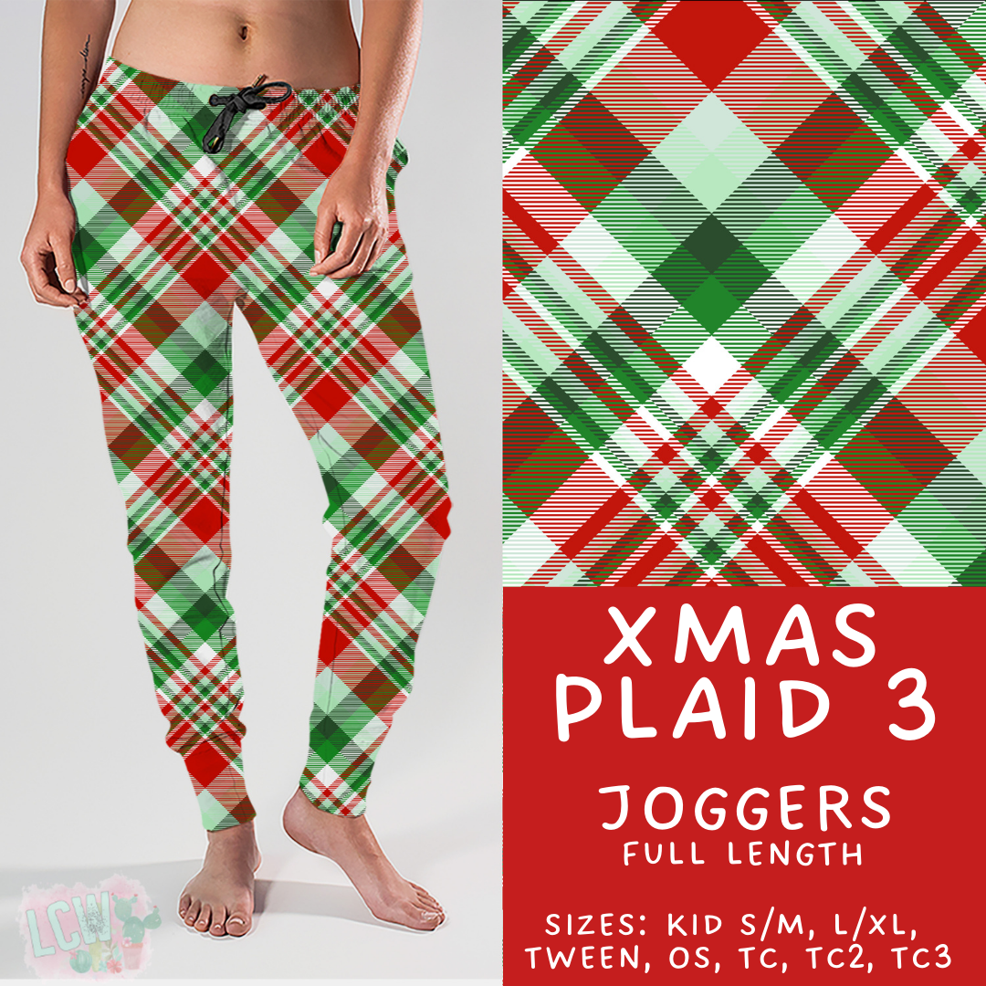Batch #424 - Jingle All The Way - Closes 10/3 - ETA mid/late Nov - Xmas Plaid 3 Joggers
