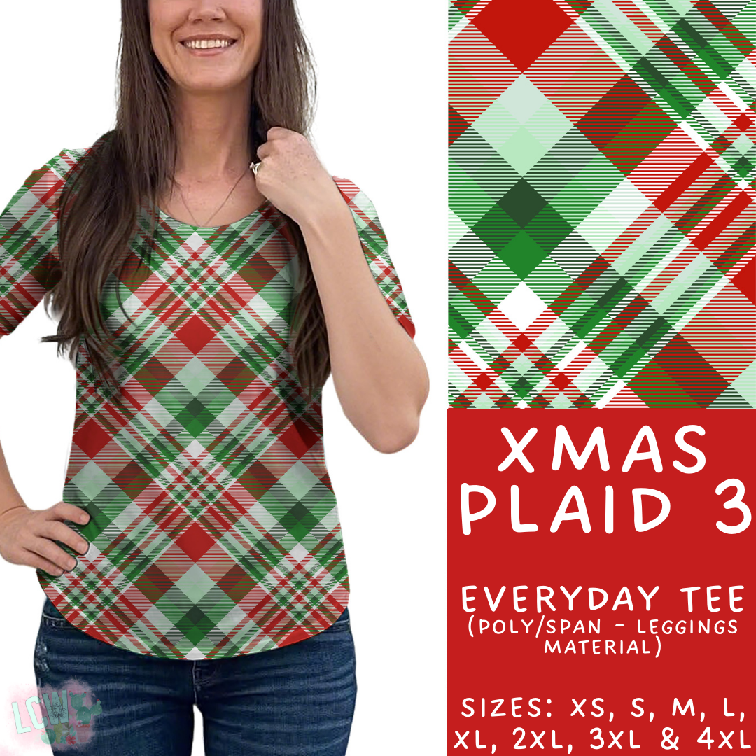 Batch #424 - Jingle All The Way - Closes 10/3 - ETA mid/late Nov - Xmas Plaid 3 Everyday Tee