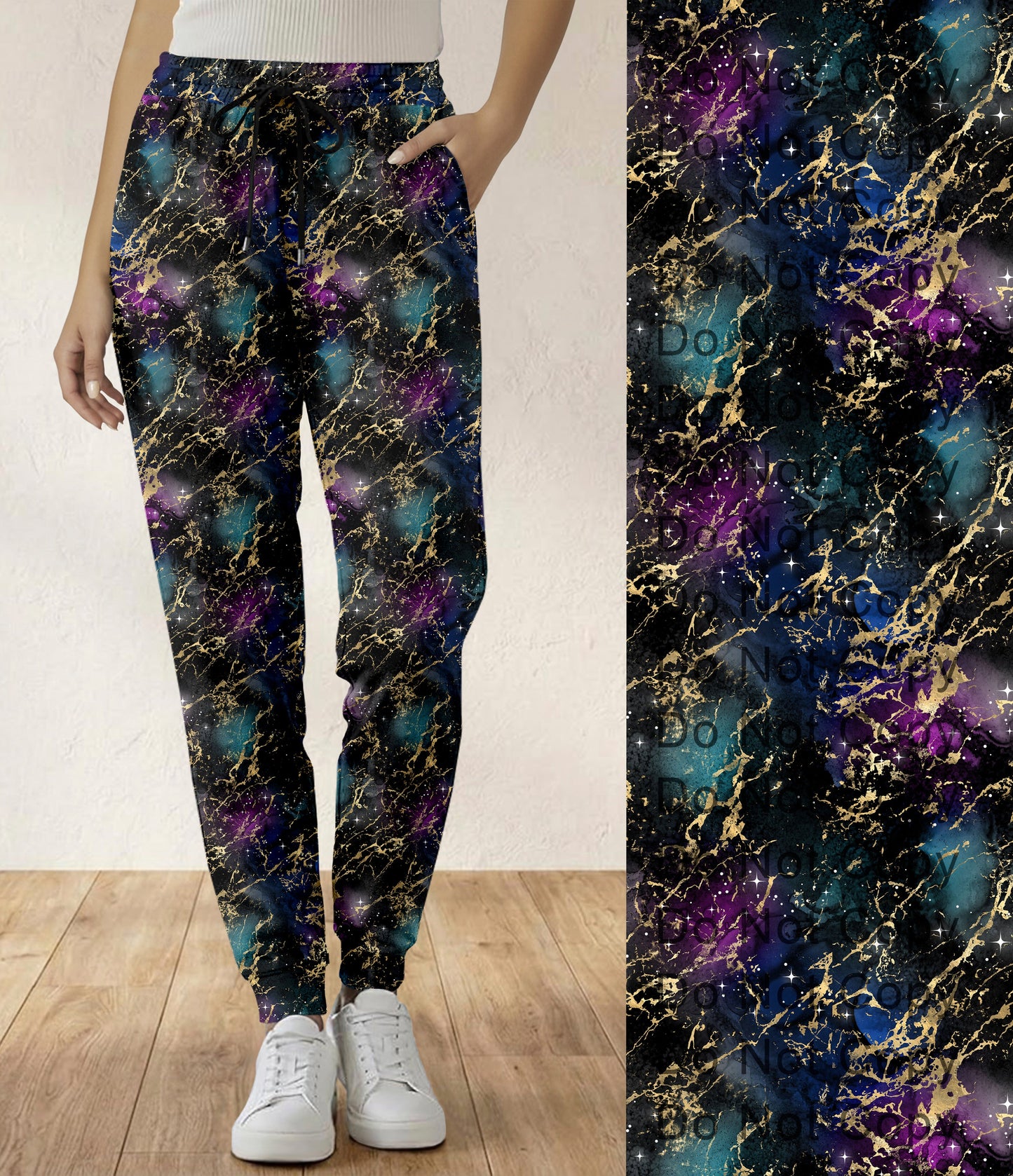 RTS - Golden Colorstruck Galaxy Jogger Pants with Pockets