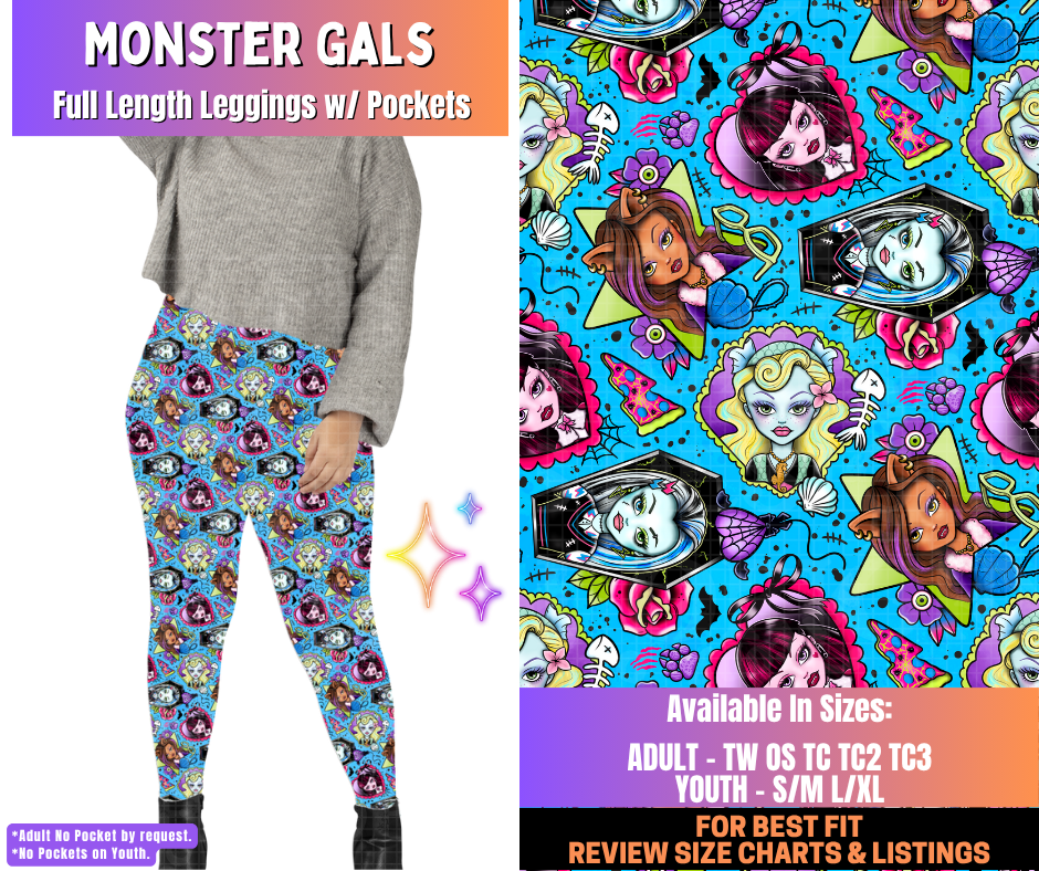 Preorder! Closes 12/10. ETA March. Monster Gals Full Length Leggings w/wo Pockets
