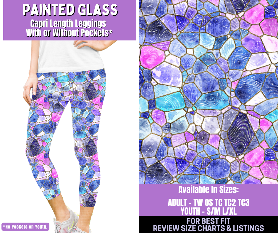 Preorder! Closes 1/5. ETA March. Painted Glass Capri Length Leggings w/wo Pockets