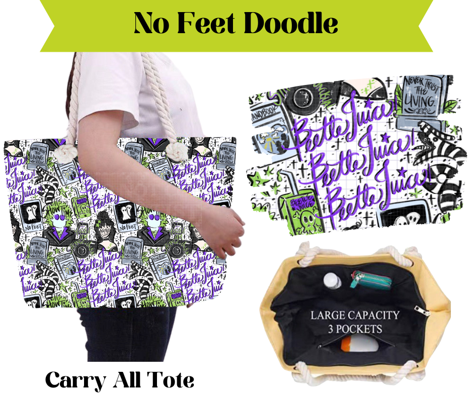 Preorder! Closes 3/16. ETA May. No Feet Doodle Carry All Tote