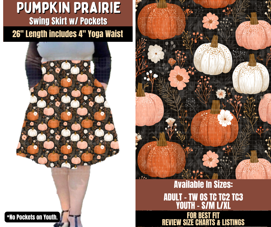 Preorder! Closes 7/27. ETA Oct. Pumpkin Prairie Swing Skirt