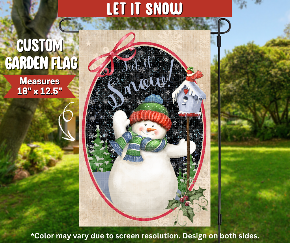 Preorder! Closes 9/22. ETA Dec. Let It Snow Garden Flag