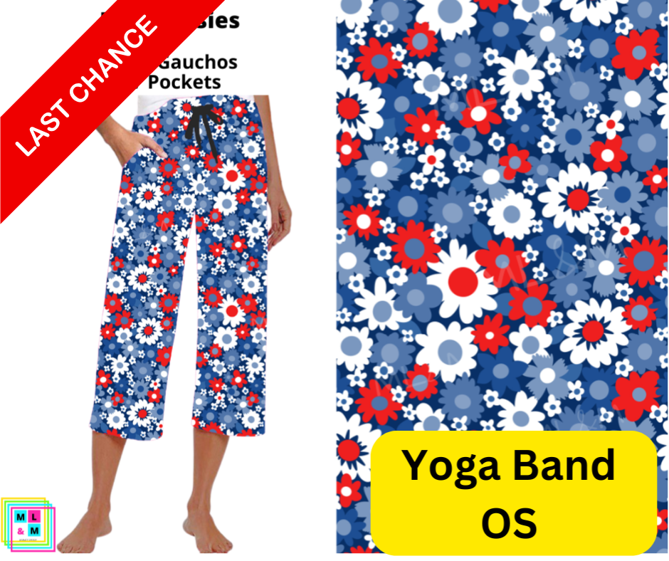 RWB Daisies Capri Gauchos - Alonna's Legging Land