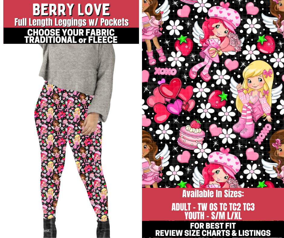 Preorder! Closes 11/13. ETA Jan. Berry Love Leggings Choose Fleece or Traditional
