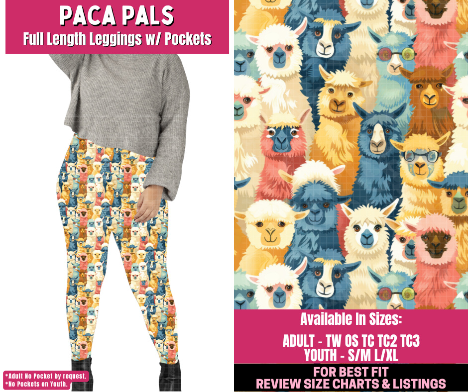 Preorder! Closes 12/31. ETA March. Paca Pals Full Length Leggings w/wo Pockets