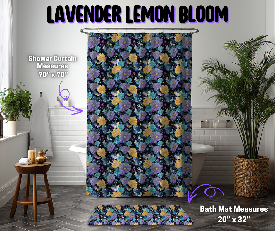 Preorder! Closes 12/8. ETA March. Lavender Lemon Bloom Custom Shower Curtain and/or Bath Mat