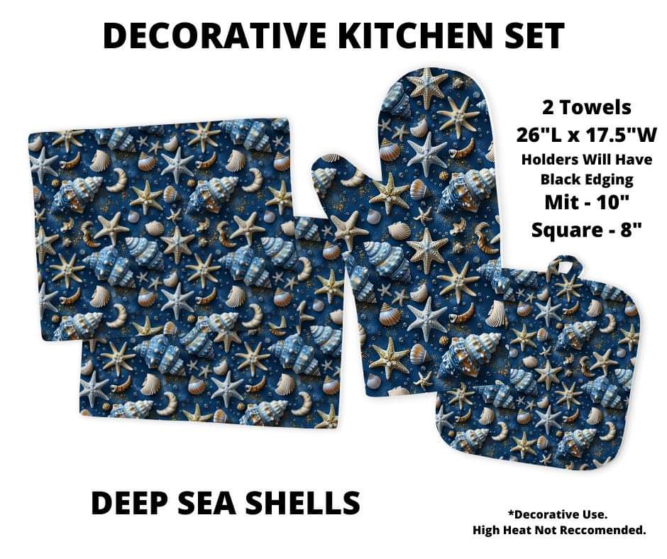 Deep Sea Shells Decorative Kitchen Set - Alonna's Legging Land