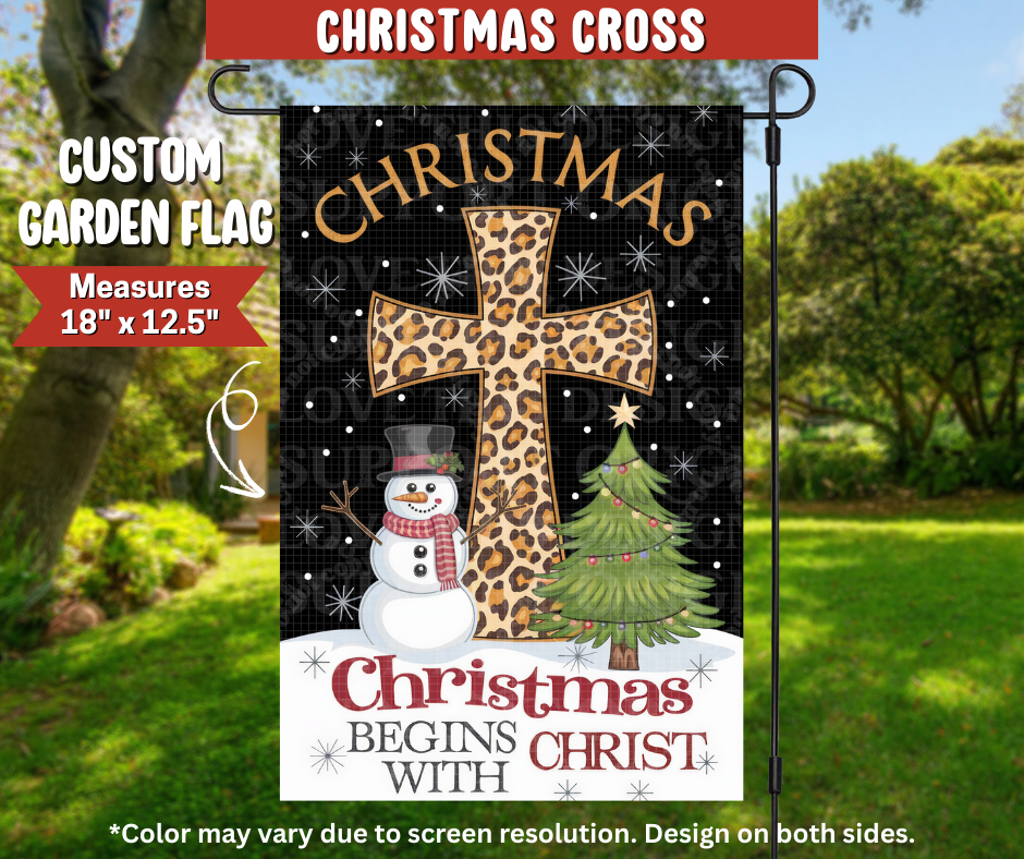 Preorder! Closes 9/22. ETA Dec. Christmas Cross Garden Flag